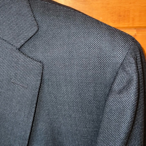 $899 SuitSupply FULL SUIT Sienna dark charcoal birds-eye Super 130s VBC wool 44R - Picture 6 of 16